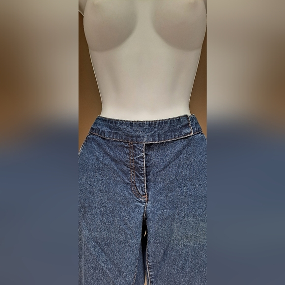 The Limited Jeans Drew Jeans Dark Blue Jeans Mid Rise EXTRA WIDE LEG Size 8 - Picture 5 of 13